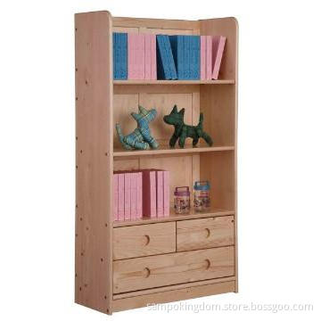 book shelf with 3 drawers